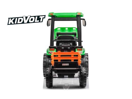 9130 mega detsky elektricky traktor d68 s valnikem a nakladacem 2x200w zelena