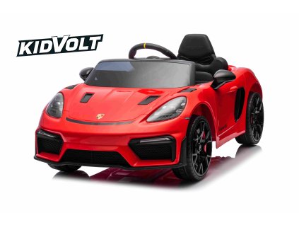 9286 17 detske elektricke porsche 718 spyder 2x45w lakovana cervena
