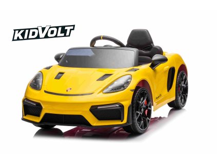 9289 detske elektricke porsche 718 spyder 2x45w lakovana zluta