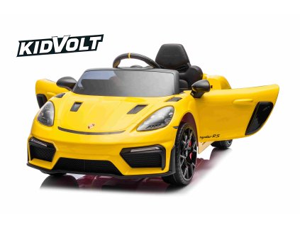 9274 6 detske elektricke porsche 718 spyder 2x45w zluta