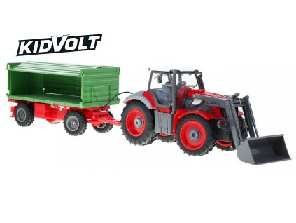 11314 2 traktor s privesem dalkove ovladani 1 28 zelena