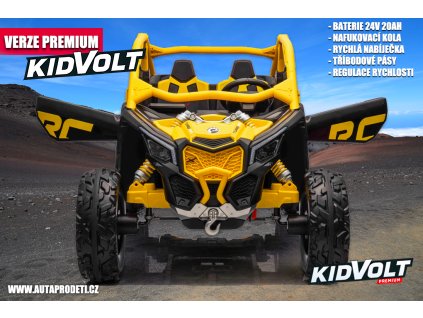 13018 1 detska buggy can am maverick xxl premium 24v 20ah 4x200w zluta
