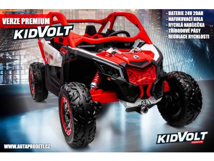 13042 3 detska buggy can am maverick xxl premium 24v 20ah 4x200w cervena
