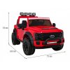 6719 1 detsky elektricky ford super duty 180w cervena