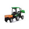 9130 1 mega detsky elektricky traktor d68 s valnikem a nakladacem 2x200w zelena