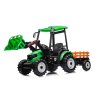 9130 4 mega detsky elektricky traktor d68 s valnikem a nakladacem 2x200w zelena