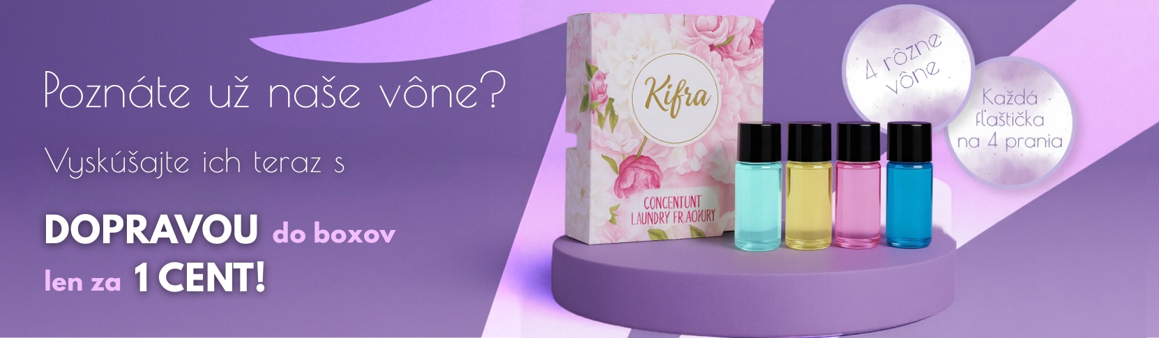 Poznáte už naše vône? Vyskúšajte ich s dopravou za 1 cent