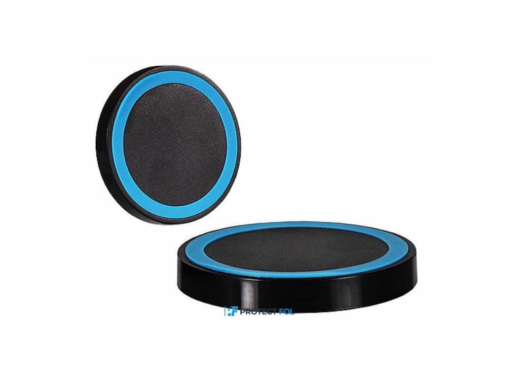 Wireless, vezeték nélküli kerek asztali töltő, fekete-kék