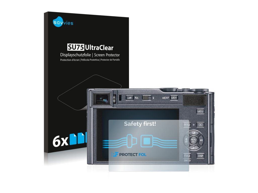 Leica C-Lux típusú fényképezőhöz 6db-os Savvies SU75 kijelzőfólia