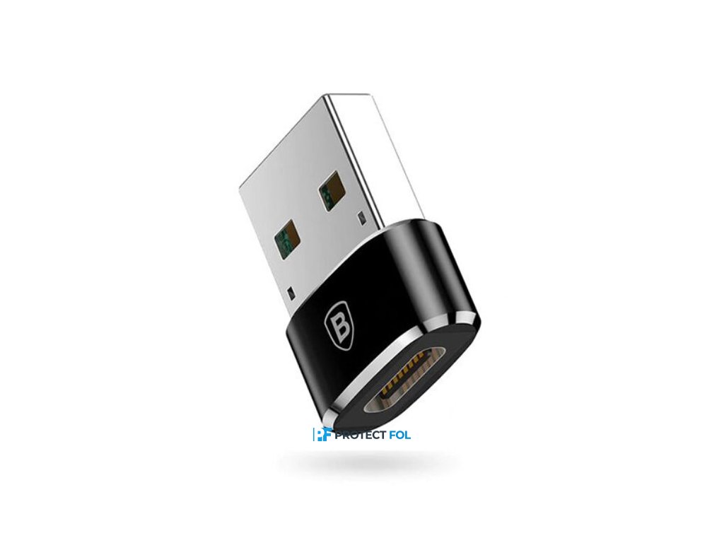 Baseus adapter, Type-C (lány) - USB (fiú), 5A (CAAOTG-01), fekete