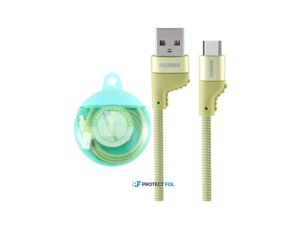 Remax Camaroon Type-C USB kábel 1M (RC-108a), zöld