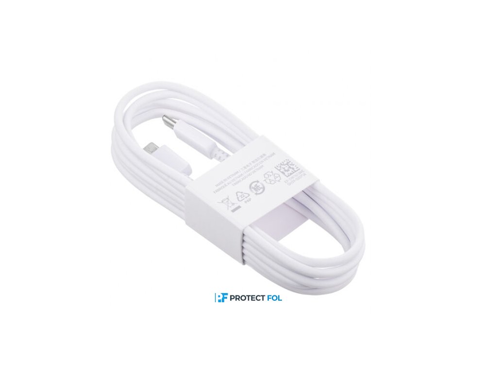 Samsung eredeti, gyári S21, S22 Type-C - Type-C kábel 25W | 3A | 1,8M (DW767JWE), fehér