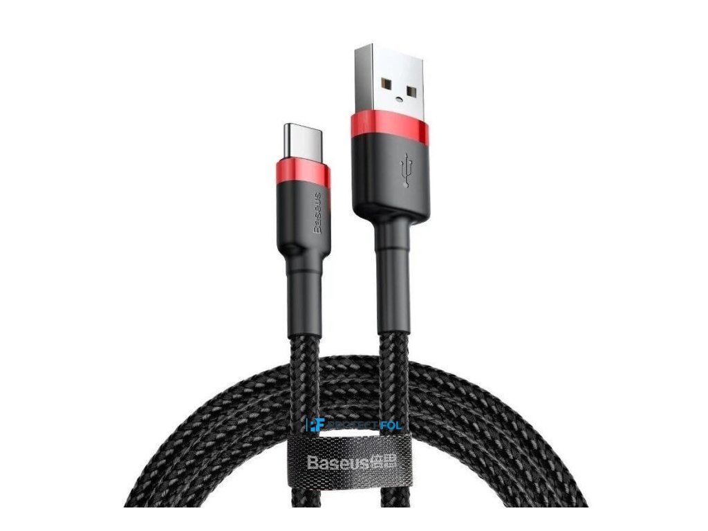 Baseus Cafule 3A Type-C - USB kábel 0,5M (CALKLF-A91), fekete - piros