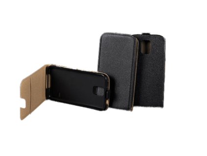 Wiko Rainbow Lite, Pocket lefelé nyíló flip tok, fekete