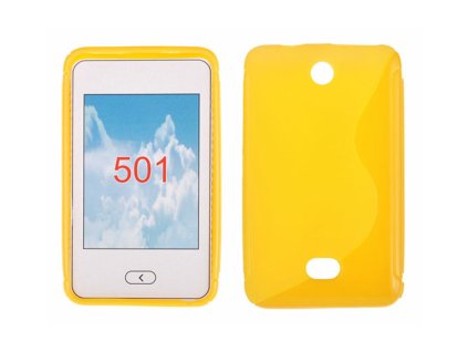 Nokia Asha 501, S-line gumis hátlaptok, sárga