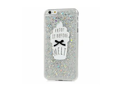 Samsung Galaxy S8 Plus, G955, 3D-s, csillámos, gumis hátlaptok, süti ezüst