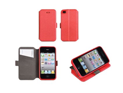 Book Pocket oldalra nyíló flip tok Motorola G5S, (XT1794) típusú készülékhez, piros