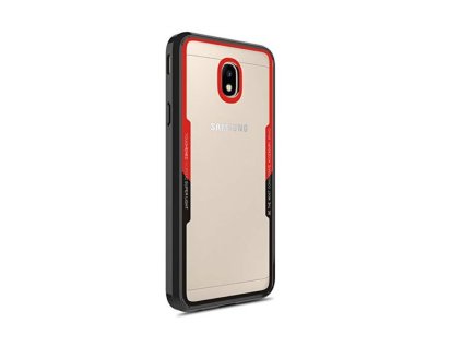 Samsung Galaxy S9, (G960), Vennus Glass Super Light gumis hátlaptok, átlátszó plexivel, piros