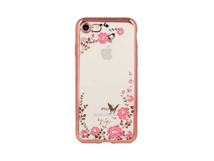 Flower virágos hátlaptok Samsung Galaxy A6 Plus (2018), (A605), J8 (2018) (J800) típusú készülékre, rose gold