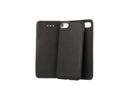 Samsung Galaxy A6 Plus (2018), (A605), J8 (2018) (J800), Book Vennus Twin 2in1, oldalra nyíló flip tok és gumis hátlaptok egyben, fekete