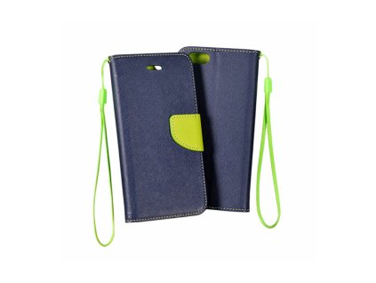 HTC Desire 10 Lifestyle, Fancy oldalra nyíló flip tok, sötét kék - világos zöld