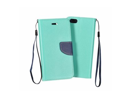 Samsung Galaxy S21, (G991), Fancy oldalra nyíló flip tok, menta - sötét kék