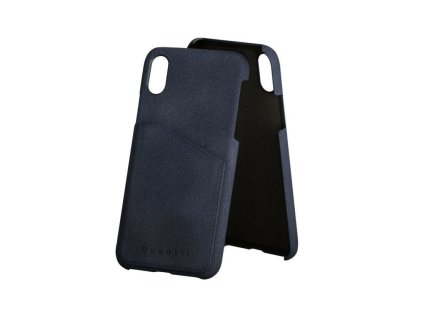 Bugatti Londra kemény alcantra bőr hátlaptok iPhone X, XS, (5.8) típusú készülékhez, kék