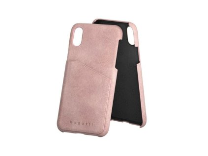 Bugatti Londra kemény alcantra bőr hátlaptok iPhone X, XS, (5.8) típusú készülékhez, világos pink