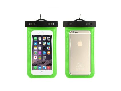 Vízálló, vízhatlan tok sportoláshoz, víz alatti fényképezéshez, hordozó zsinórral nyakba és karra (max 165mm*100mm-es készülékhez), zöld