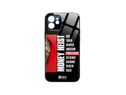 Apple iPhone 12 (6.1), 4Gen fekete üvegtok, Nagy Pénzrablás 01