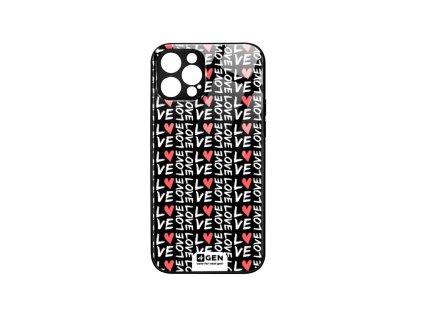 Apple iPhone 12 Pro (6.1), 4Gen fekete üvegtok, Szerelmes 03