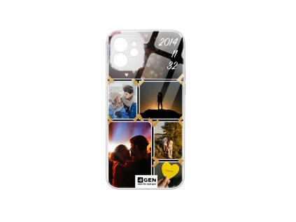 Apple iPhone 12 (6.1), 4Gen fehér üvegtok, Szerelmes 10