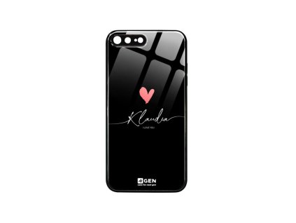 Apple iPhone 7 Plus, 8 Plus (5.5), 4Gen fekete üvegtok, Szerelmes 04