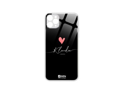 Apple iPhone 11 Pro Max (6.5), egyedi 4Gen fehér üvegtok, Szerelmes 04