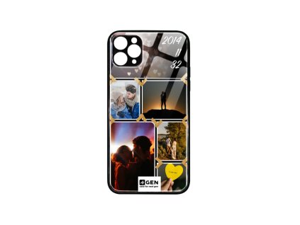 Apple iPhone 11 Pro Max (6.5), egyedi 4Gen fekete üvegtok, Szerelmes 10