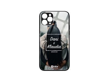 Apple iPhone 11 Pro (5.8), egyedi 4Gen fekete üvegtok, Szerelmes 07