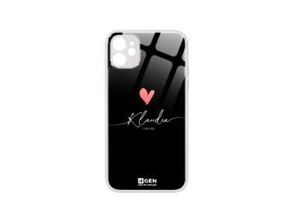 Apple iPhone 11 (6.1), egyedi 4Gen fehér üvegtok, Szerelmes 04