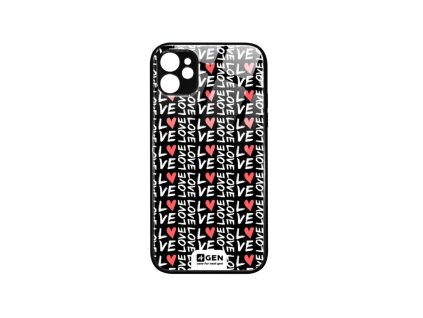 Apple iPhone 11 (6.1), egyedi 4Gen fekete üvegtok, Szerelmes 03