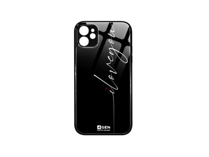 Apple iPhone 11 (6.1), egyedi 4Gen fekete üvegtok, Szerelmes 05