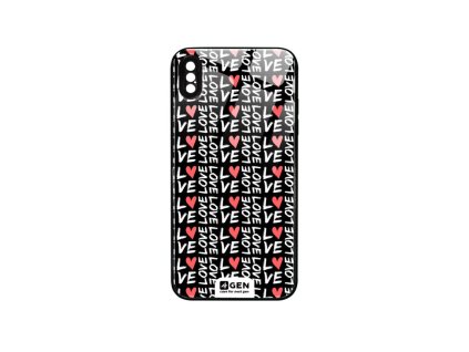 Apple iPhone X, XS, (5.8), 4Gen fekete üvegtok, Szerelmes 03