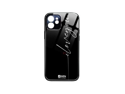 Apple iPhone 12 Mini, (5.4), egyedi 4Gen fekete üvegtok, Szerelmes 05