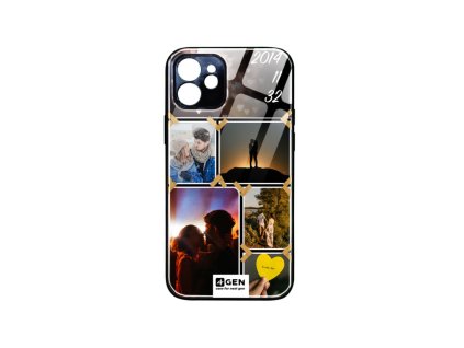 Apple iPhone 12 Mini, (5.4), egyedi 4Gen fekete üvegtok, Szerelmes 10