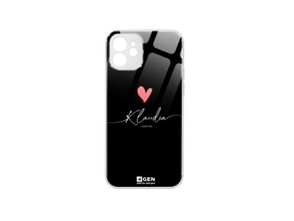 Apple iPhone 12 Mini, (5.4), egyedi 4Gen fehér üvegtok, Szerelmes 04