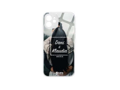 Apple iPhone 12 Mini, (5.4), egyedi 4Gen fehér üvegtok, Szerelmes 07