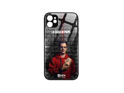 Apple iPhone 11 (6.1), egyedi 4Gen fekete üvegtok Nagy Pénzrablás Berlin