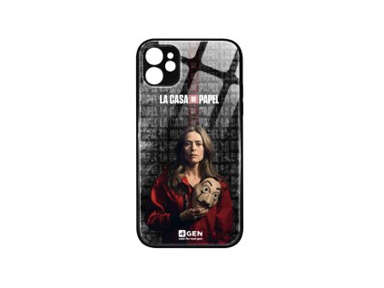 Apple iPhone 11 (6.1), egyedi 4Gen fekete üvegtok Nagy Pénzrablás Lisbon