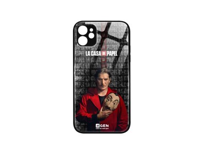 Apple iPhone 11 (6.1), egyedi 4Gen fekete üvegtok Nagy Pénzrablás Marseille