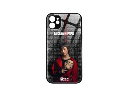 Apple iPhone 11 (6.1), egyedi 4Gen fekete üvegtok Nagy Pénzrablás Tokio