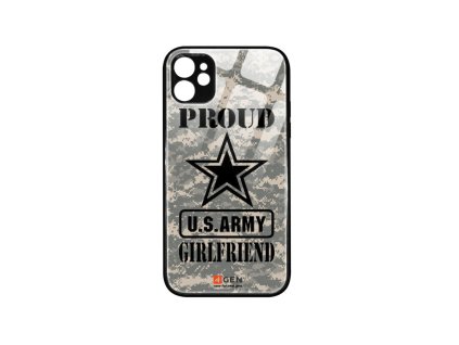 Apple iPhone 11 (6.1), egyedi 4Gen fekete üvegtok, US Army Girlfriend