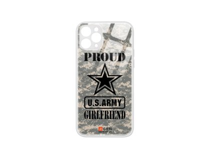 Apple iPhone 11 Pro (5.8), egyedi 4Gen fehér üvegtok, US Army Wood